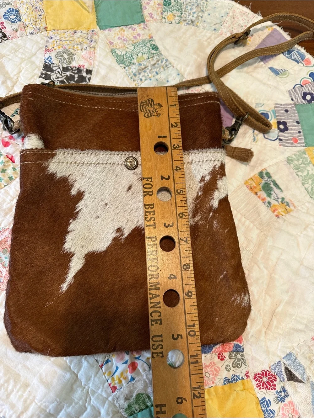 Myra Bag Brown and White Cowhide Crossbody